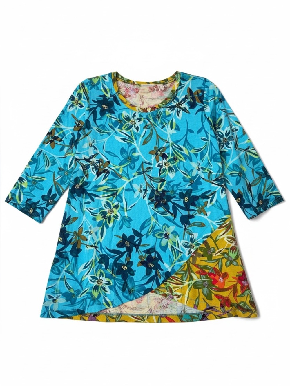 LOGO Lori Goldstein Multicolor Floral Tunic Top Size XS